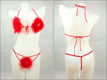 Sexy met rood dons afgezet string setje - 0 - Thumbnail