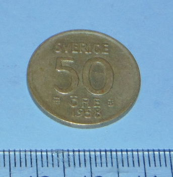 Zweden - 50 öre 1958 - zilver - 0