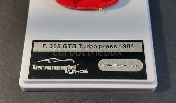 Ferrari F308 GTB Turbo presentation 1981 rood 1:43 Tecnomodel TM002 GELIMITEERD 80 stuks - 3