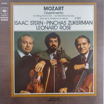 LP - Mozart - Divertimento for String - Stern, violin -Zukerman, viola - Rose, cello - 0