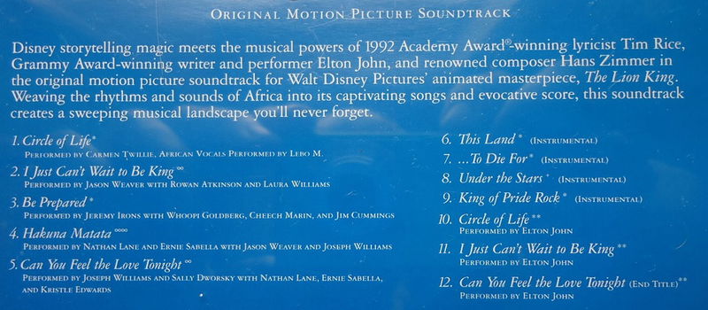 Te koop de originele soundtrack van de film The Lion King. - 1