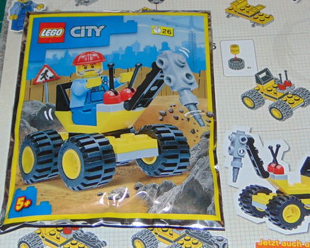 Lego City bouwer met boormachine - 0