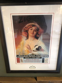 Prachtige Ingelijste Brocante Reclameposter. - 0