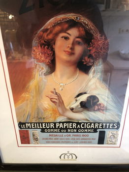 Prachtige Ingelijste Brocante Reclameposter. - 1