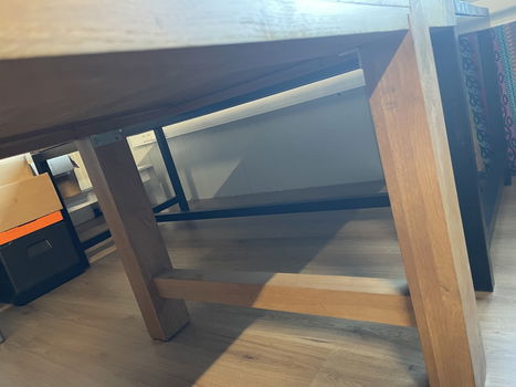 Massief Houten Tafel | 250 x 100 cm | Houten onderstel - 3