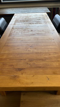 Massief Houten Tafel | 250 x 100 cm | Houten onderstel - 4