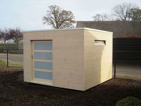 Strak tuinhuis Box-vurenhout in diverse standaard maten - 1