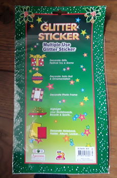 Stickervel met kerststickers - glitterstickers (nieuw) - 1