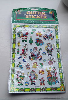 Stickervel met kerststickers - glitterstickers (nieuw) - 0