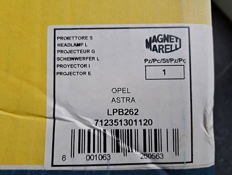 Opel Astra F Koplamp Magneti Marelli LPB262 712351301120 Links - 4