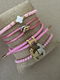 Roze met gouden letter H koord armband hermes verguld 18k - 1 - Thumbnail