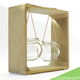 Houten Raam Decoratie met Hangende Glazen Potjes Vierkant | 20 x 20 x 8 cm - 3 - Thumbnail