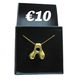 Titanium staal 18K goud vergulde bubble letter ketting - 0 - Thumbnail