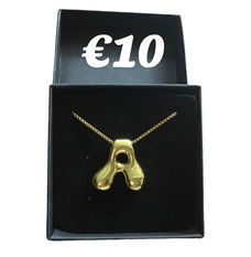 Titanium staal 18K goud vergulde bubble letter ketting