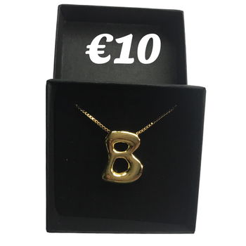 Titanium staal 18K goud vergulde letter B ketting - 0