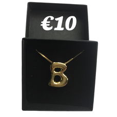 Titanium staal 18K goud vergulde letter B ketting