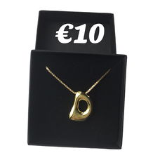 Titanium Staal 18K Goud Vergulde Bubble Letter D Ketting