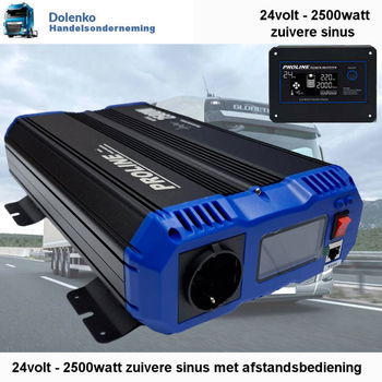 Nieuw: Proline Omvormer 24v - 2500W Zuivere Sinus met 1 stopcontact - 0