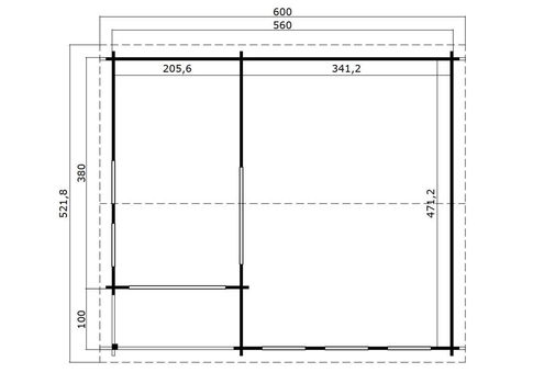 Tuinhuis-Blokhut Sri Lanka 44 DGP: 560x480mm - 4