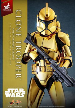 Hot Toys MMS735 Star Wars Clone Trooper Gold Chrome Version Exclusive - 0