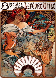 Biscuits Lefèvre-Utile poster - Alfons Mucha - 1896