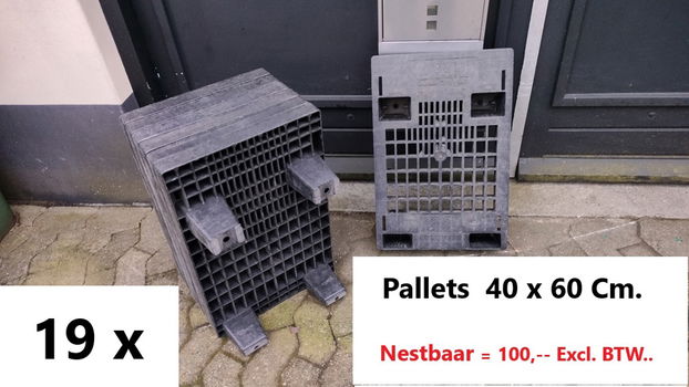 Kunstof pallets 60 x 40 = nestbaar ( 19 stuks ) - 1