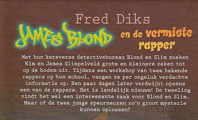 JAMES BLOND EN DE VERMISTE RAPPER - Fred Diks - 1