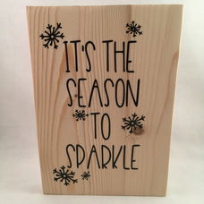 Kerst decoratie tekstbord (hout) It's the season to sparkle