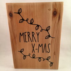 Kerst decoratie tekstbord (hout)Merry X-MAS adv 1