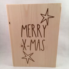 Kerst decoratie tekstbord (hout) Merry X-MAS adv 2