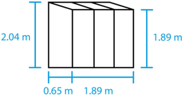 Tuinkas Muurserre Qube LT 26: 255 x 382 x 212 cm (b x d x h) - 2