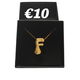 Titanium Staal 18K Goud Vergulde Bubble Letter F Ketting - 0 - Thumbnail