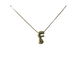 Titanium Staal 18K Goud Vergulde Bubble Letter F Ketting - 3 - Thumbnail