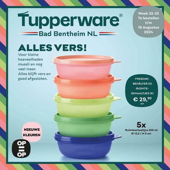 TUPPERWARE Ruimteschaaltjes Rainbow 300 ml - 0