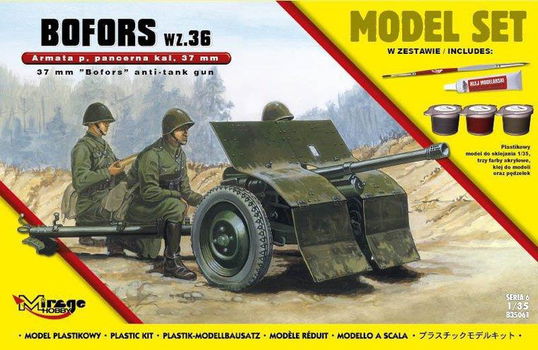 Bouwpakket Hobby Mirage schaal 1:35 Bofors anti tank 835061 incl - 0