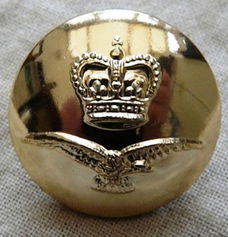 Knoop, Uniform, RAF (Royal Air Force), Queens Crown, Engeland, 24mm, 1 stuks.(Nr.1)