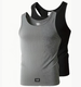 2 Stuks Heren Effen Gebreide Tanktop, Actieve Ronde Hals - 0 - Thumbnail