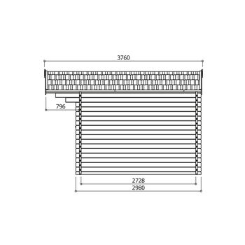 Tuinhuis-Blokhut Servoz: 2980 x 2980 -796 mm - 3