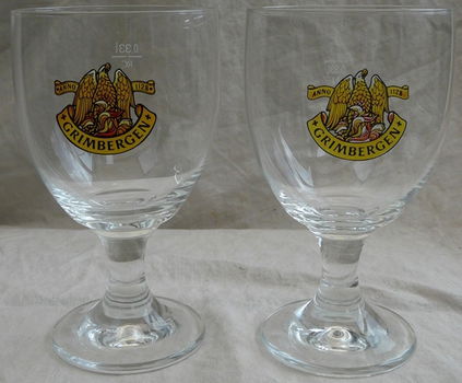 Set Vintage Bierglazen, Merk: Grimbergen, Inhoud: 0,33L, 2 stuks. - 0