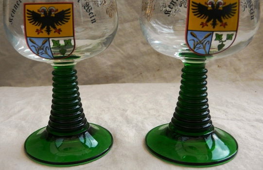 Set Wijnglazen, Merk: Kenner Wein, Weinort Kenn a.d. Mosel, afm.: 11x6,5cm, 1970s, 2 stuks. - 3