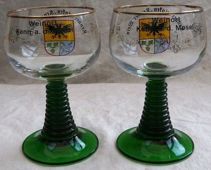 Set Wijnglazen, Merk: Kenner Wein, Weinort Kenn a.d. Mosel, afm.: 11x6,5cm, 1970s, 2 stuks. - 5