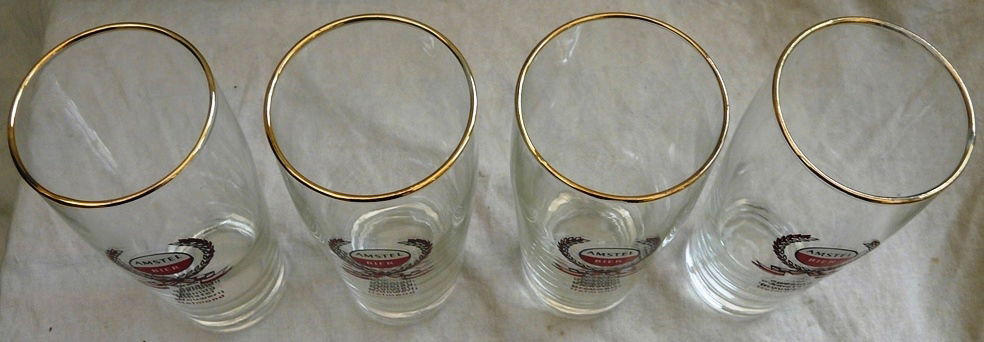 Set Bierglazen, Merk: Amstel, Inhoud: 0,25L, Opening Brouwerij Helmond, 1965, 4 stuks. - 3