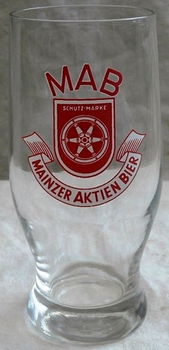 Bierglas, Vintage, Merk: MAB - Mainzer Aktien Bier, Inhoud: 0,2L, 1 stuks, 1960s. - 0