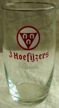 Bierglas, Vintage, Merk: 3 (Drie) Hoefijzers - Breda, Inhoud: 0,25L, 1 stuks, 1960s. - 0