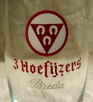 Bierglas, Vintage, Merk: 3 (Drie) Hoefijzers - Breda, Inhoud: 0,25L, 1 stuks, 1960s. - 1