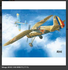 Modelbouw pakket Mirage-Hobby Mirage 48103 1/48 WWII PLZ P.11c Rumanian