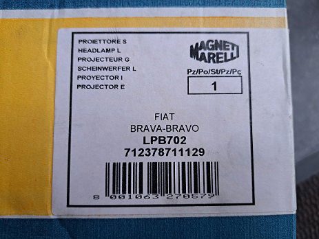 Fiat Brava Bravo Hatchback (182) Koplamp Magneti Marelli LPB702 712378711129 Links - 4