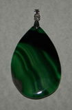 Groene Onyx Agaat hanger, met hangeroog