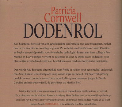 Patricia Cornwell = Dodenrol - Kay Scarpetta thriller - 1