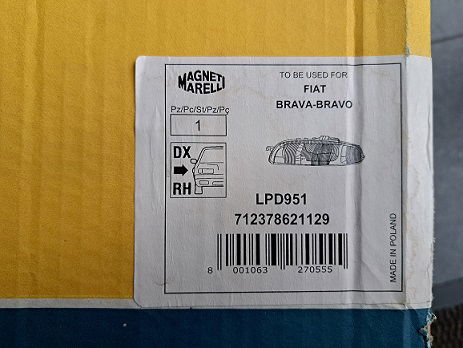 Fiat Brava Bravo Hatchback (182) Koplamp Magneti Marelli LPD951 712378621129 Rechts - 4